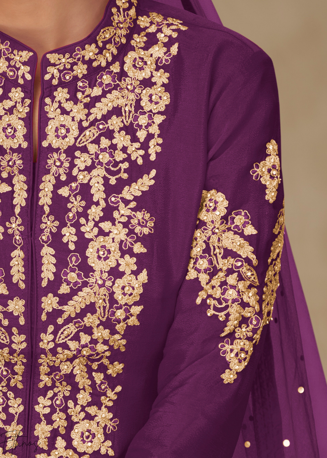 Deep Violet Majestic Baroque Chinon Palazzo Suit
