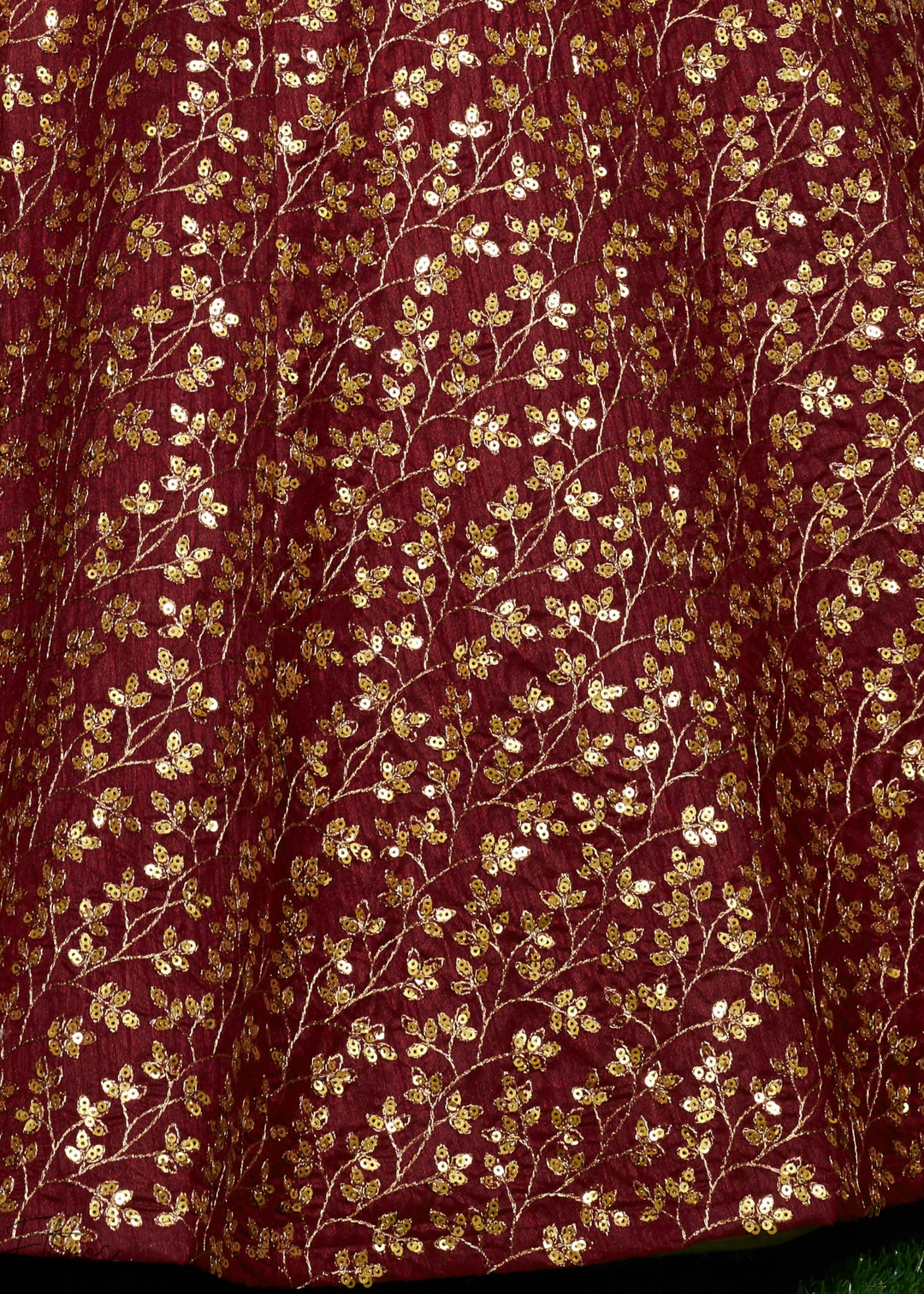 Deep Wine Intricate Brocade Raw Silk Lehenga Choli