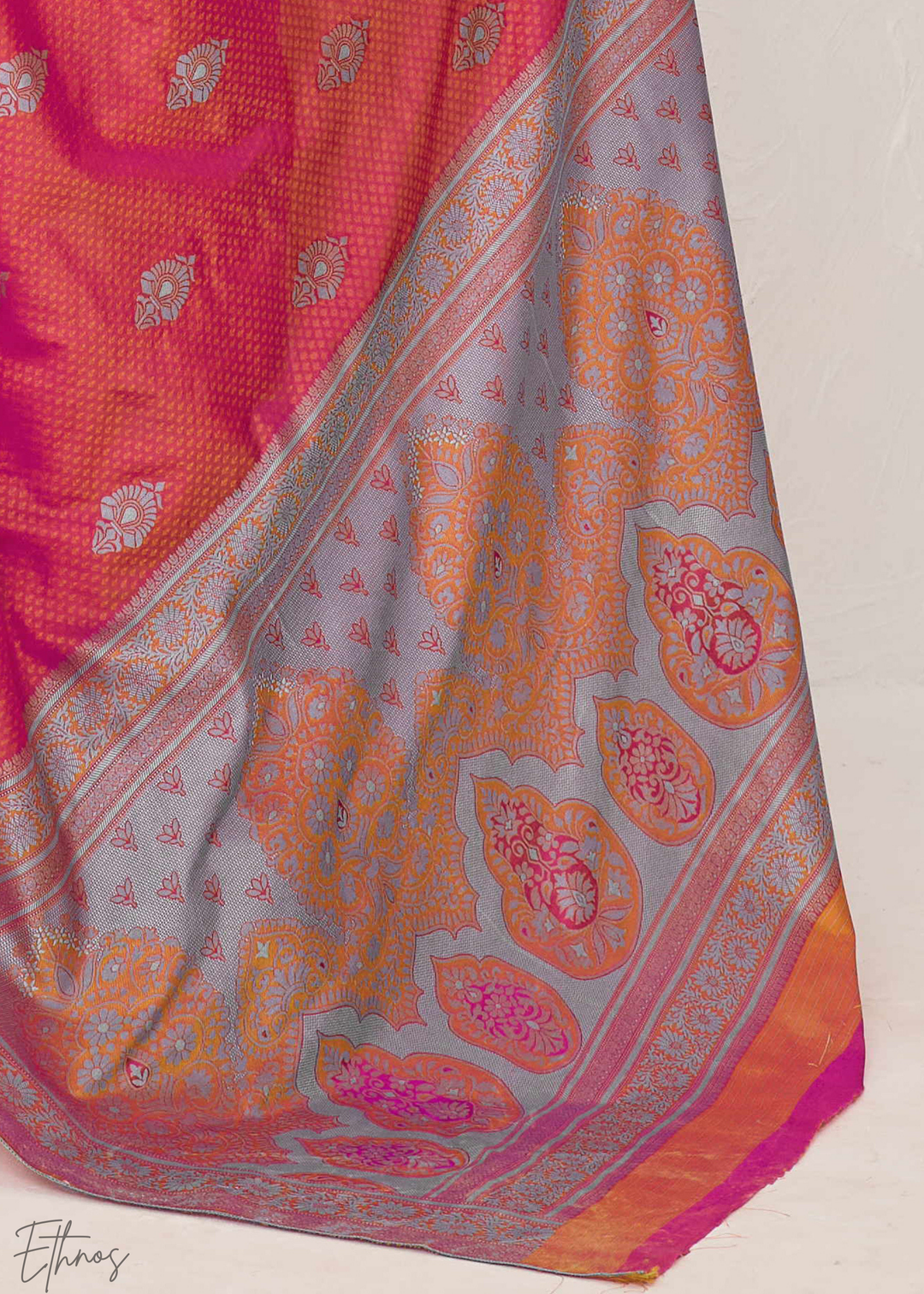 Dusty Pink Jacquard Kanjivaram Silk Saree