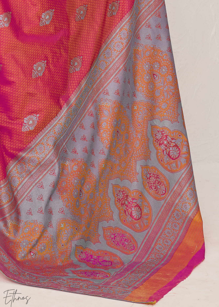Dusty Pink Jacquard Kanjivaram Silk Saree