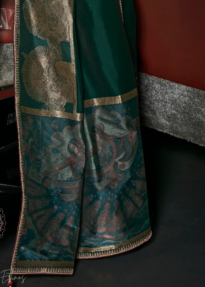 Emerald Forest Empire Medallion Silk Saree