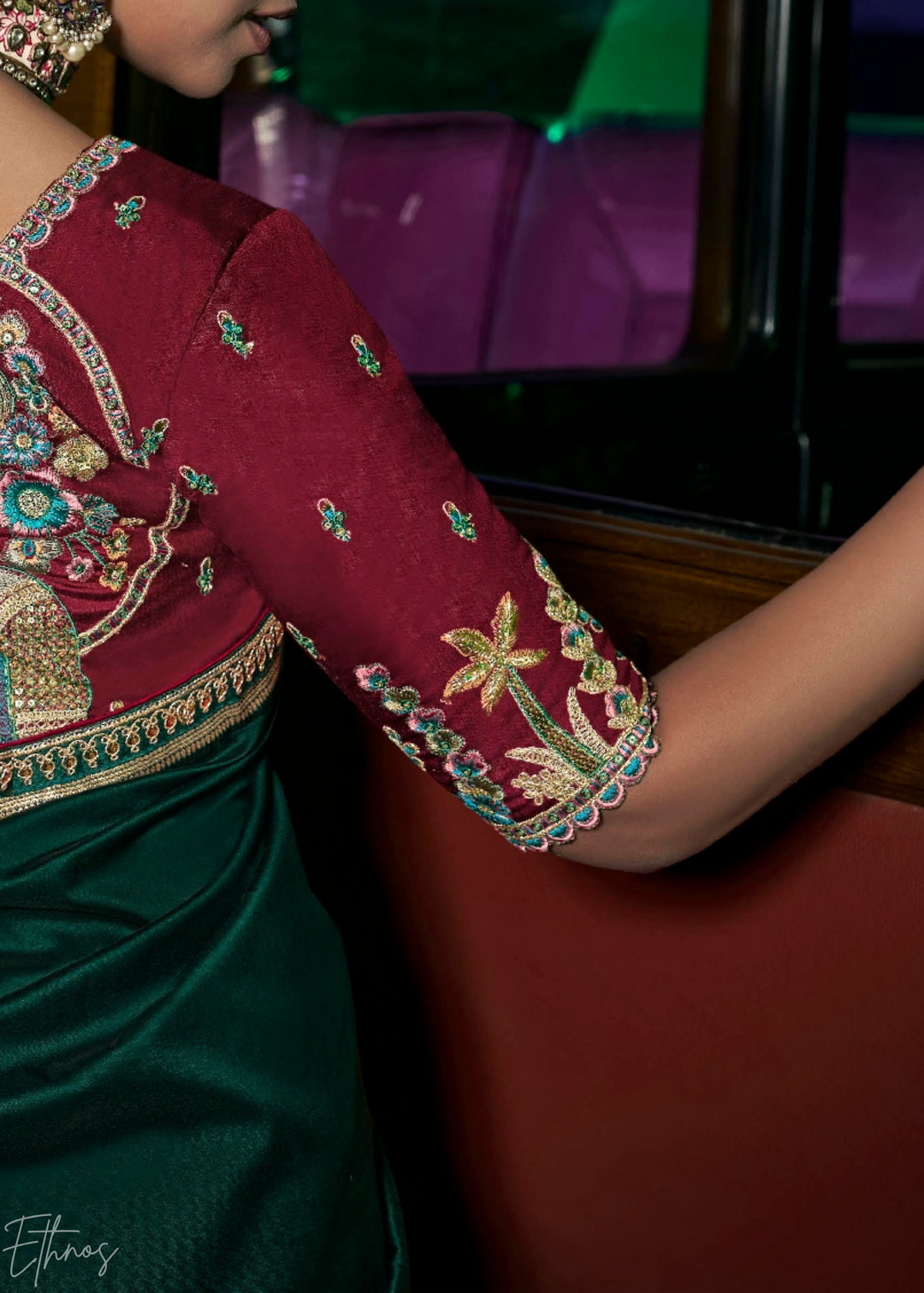 Emerald Forest Empire Medallion Silk Saree