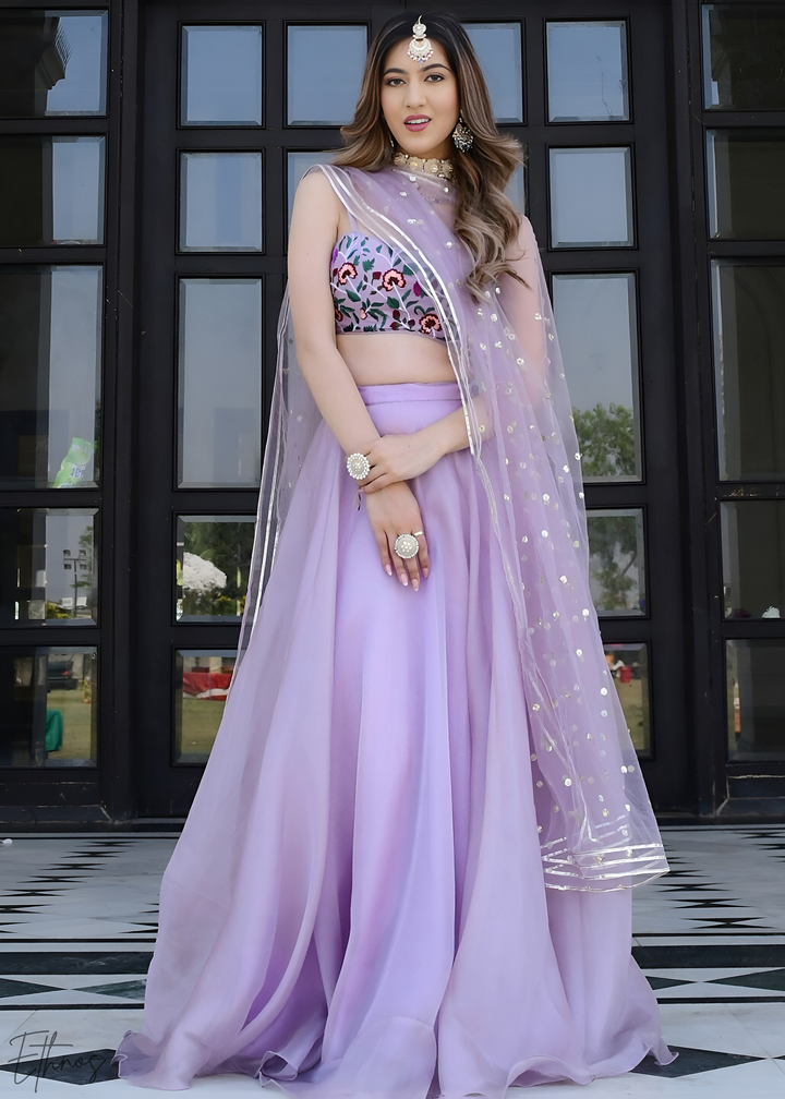 Enchanted Lilac Organza Lehenga