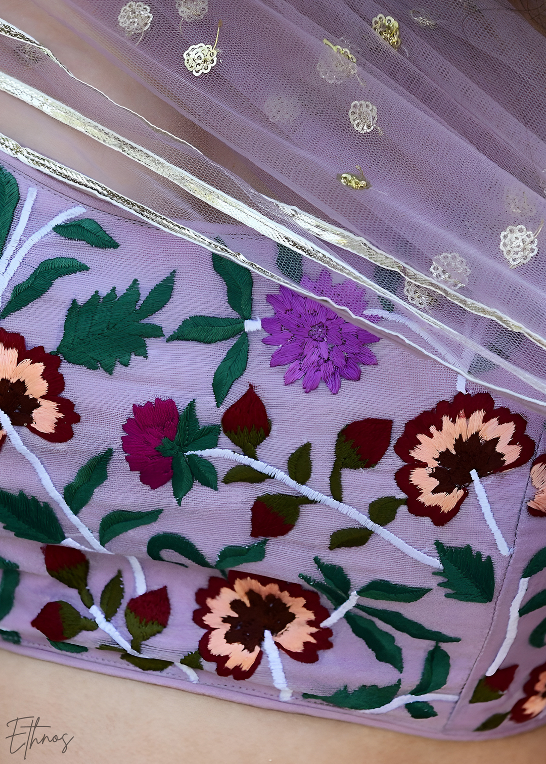 Enchanted Lilac Organza Lehenga