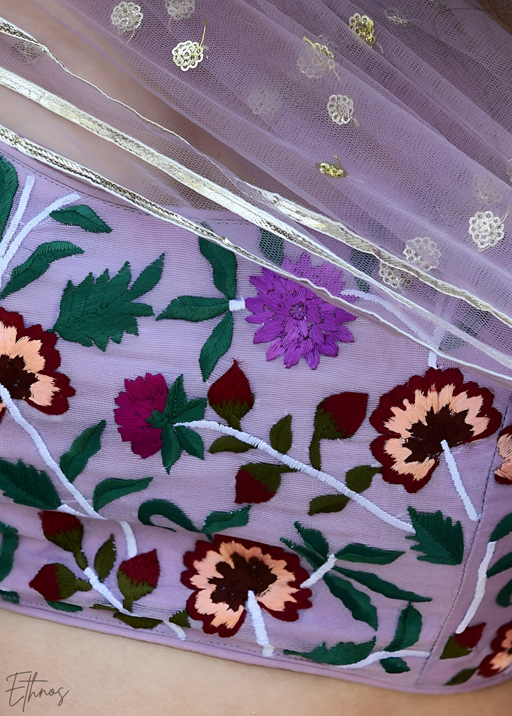 Enchanted Lilac Organza Lehenga