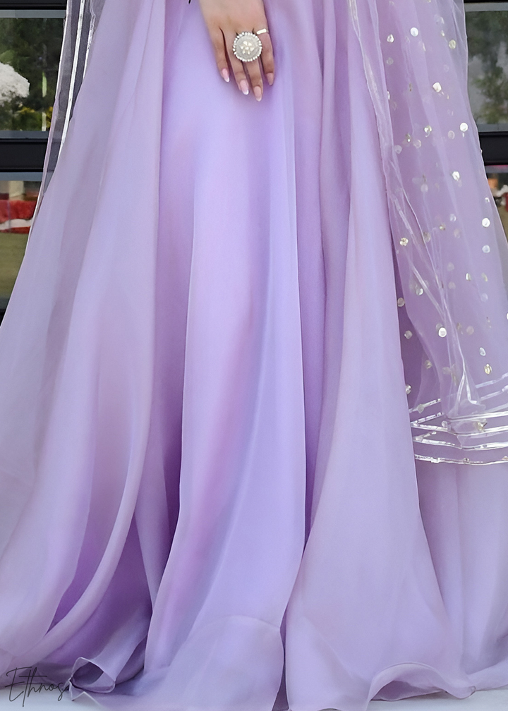 Enchanted Lilac Organza Lehenga