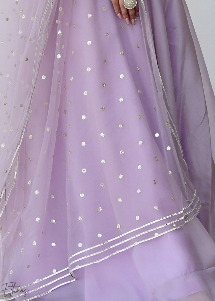 Enchanted Lilac Organza Lehenga