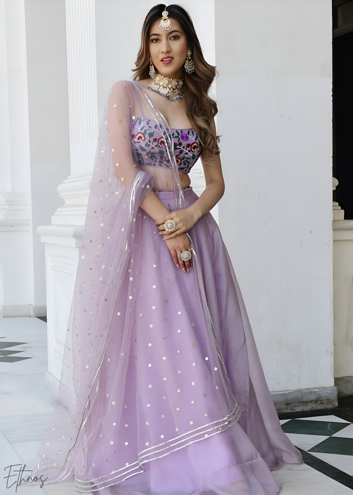 Enchanted Lilac Organza Lehenga