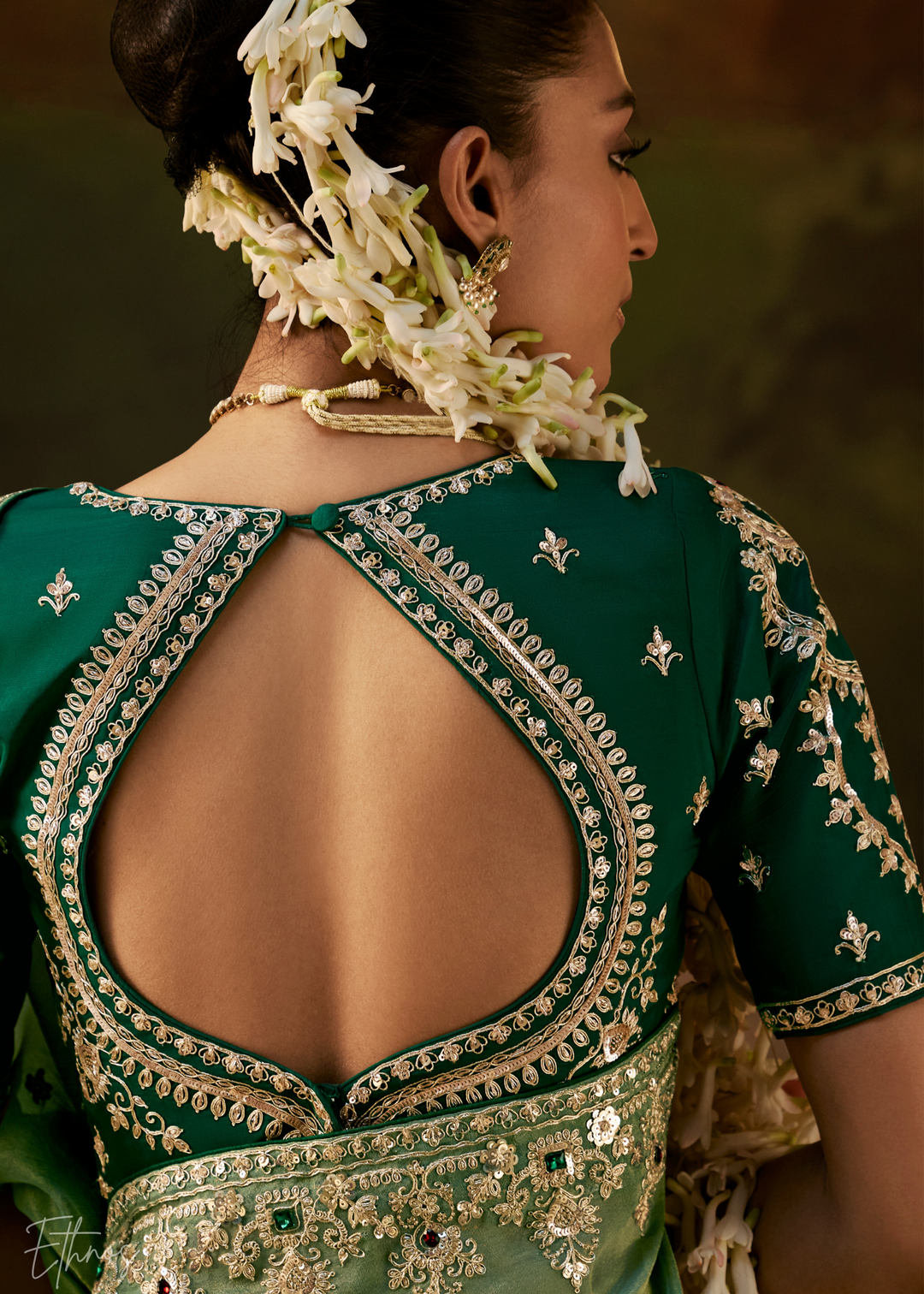 Frosted Celadon Tambour Embroidered Border Tissue Saree