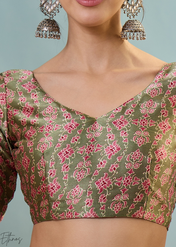 Garnet Red Modal Silk Ajrakh Border Saree