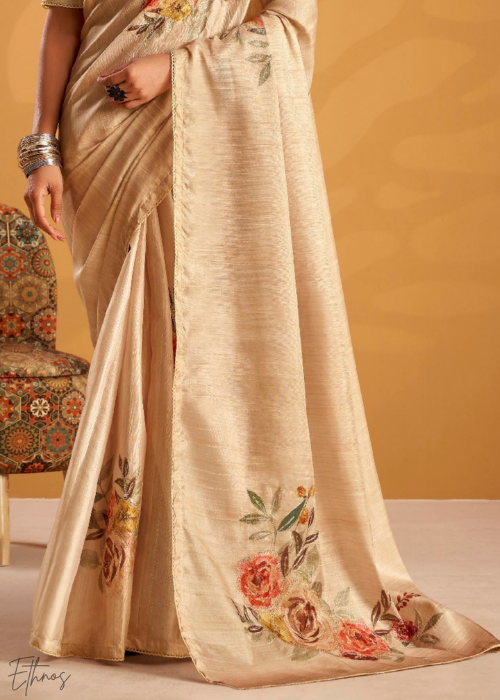 Gold Orchard Kasheeda Tusser Silk Saree