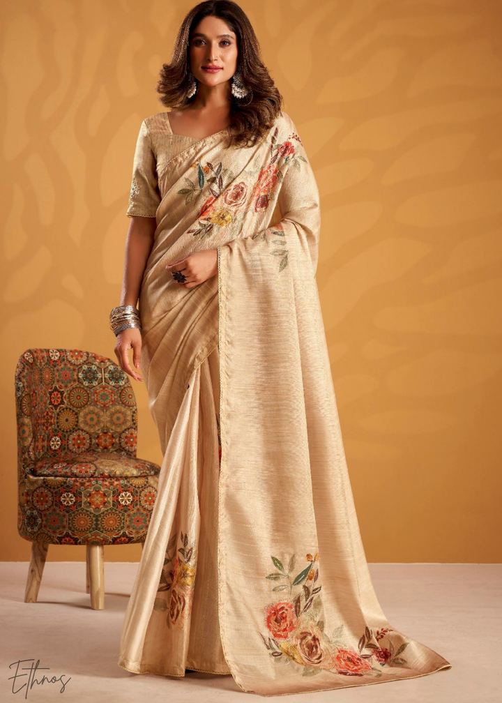 Gold Orchard Kasheeda Tusser Silk Saree