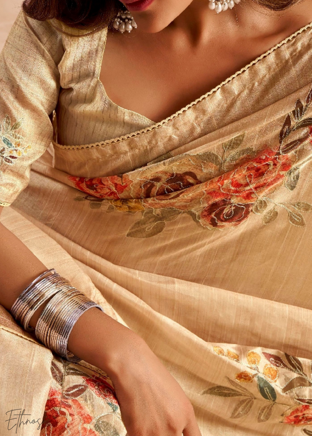 Gold Orchard Kasheeda Tusser Silk Saree