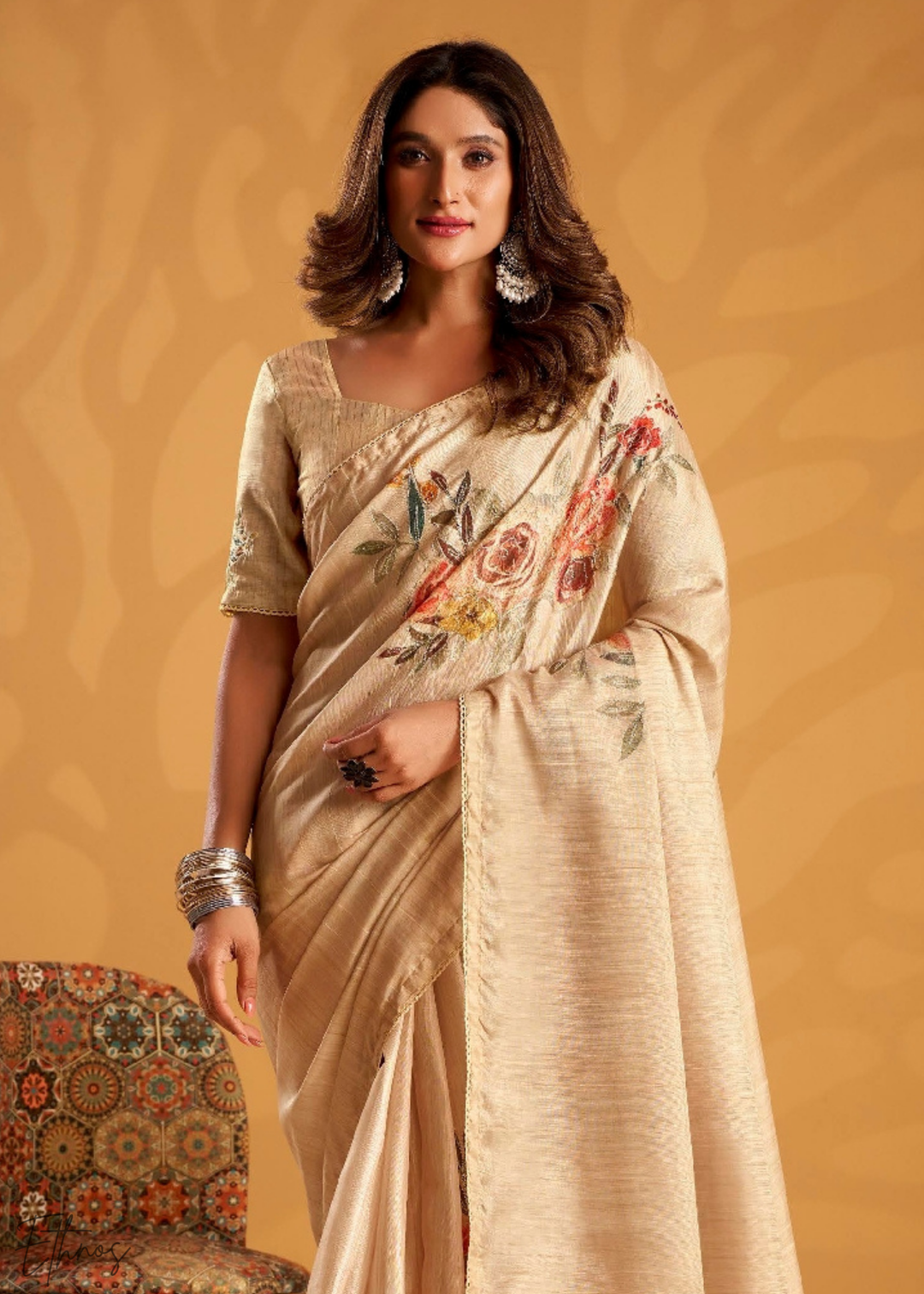 Gold Orchard Kasheeda Tusser Silk Saree