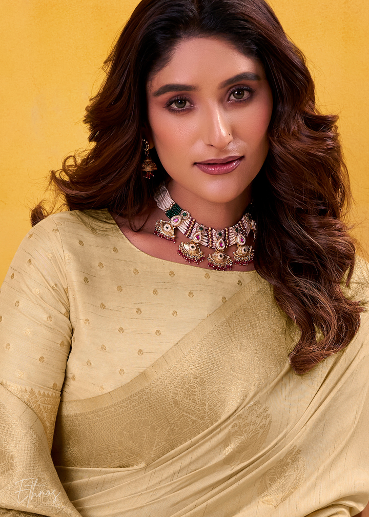 Golden Tusser Silk Saree