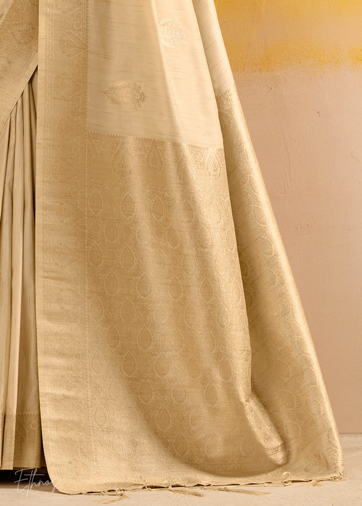 Golden Tusser Silk Saree