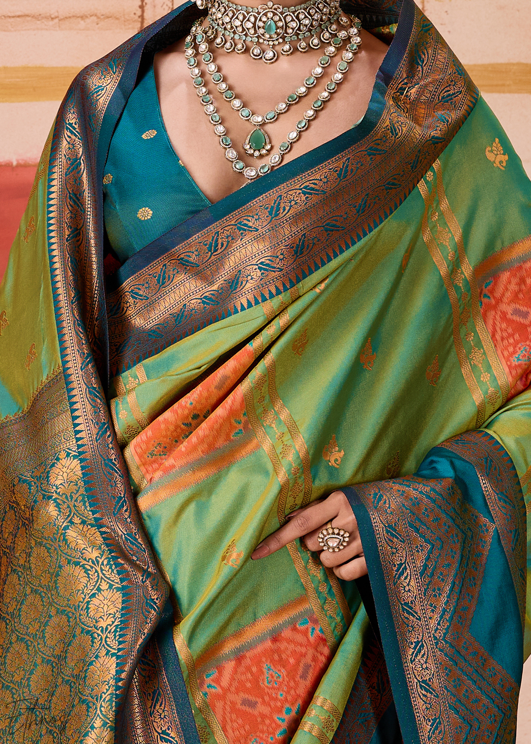 Green Pochampally Silk Saree