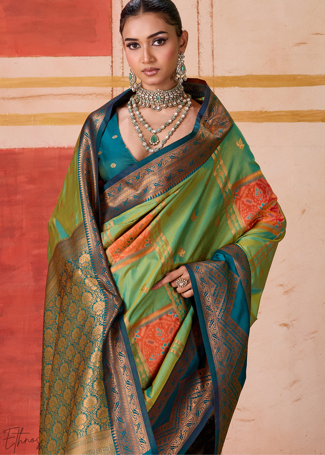 Green Pochampally Silk Saree