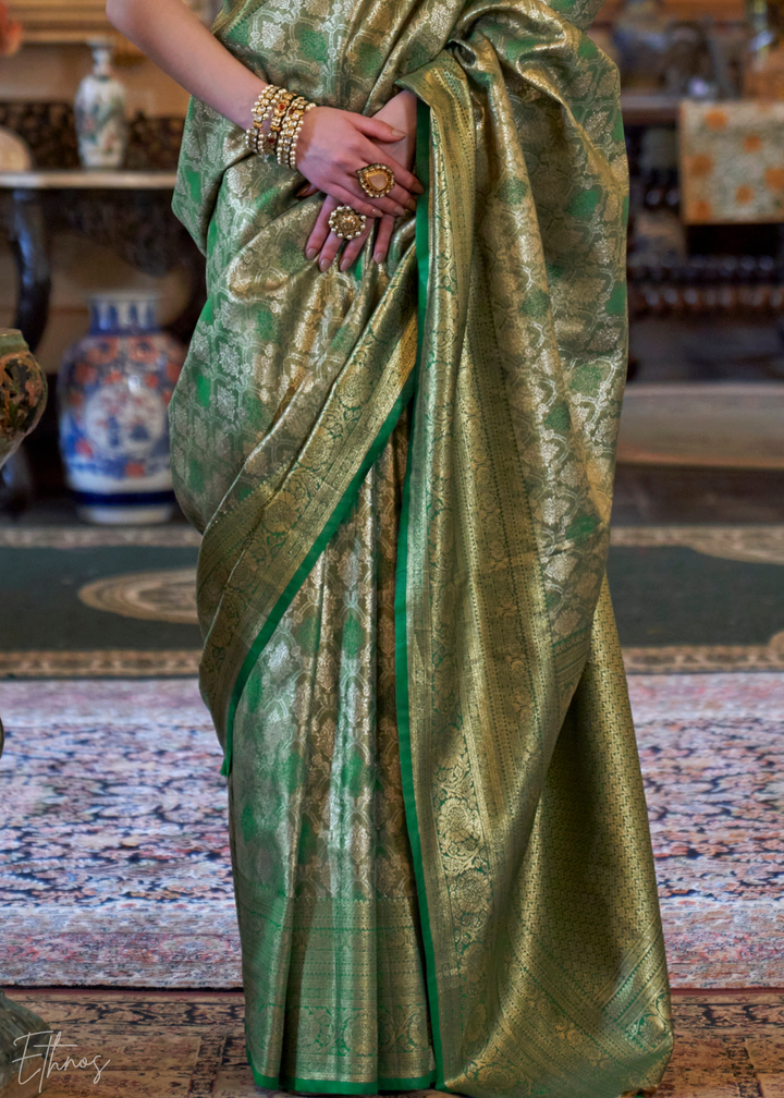 Green Tissue Dharmavaram Silk Saree