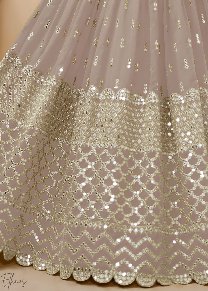 Grey Sequins Georgette Lehenga