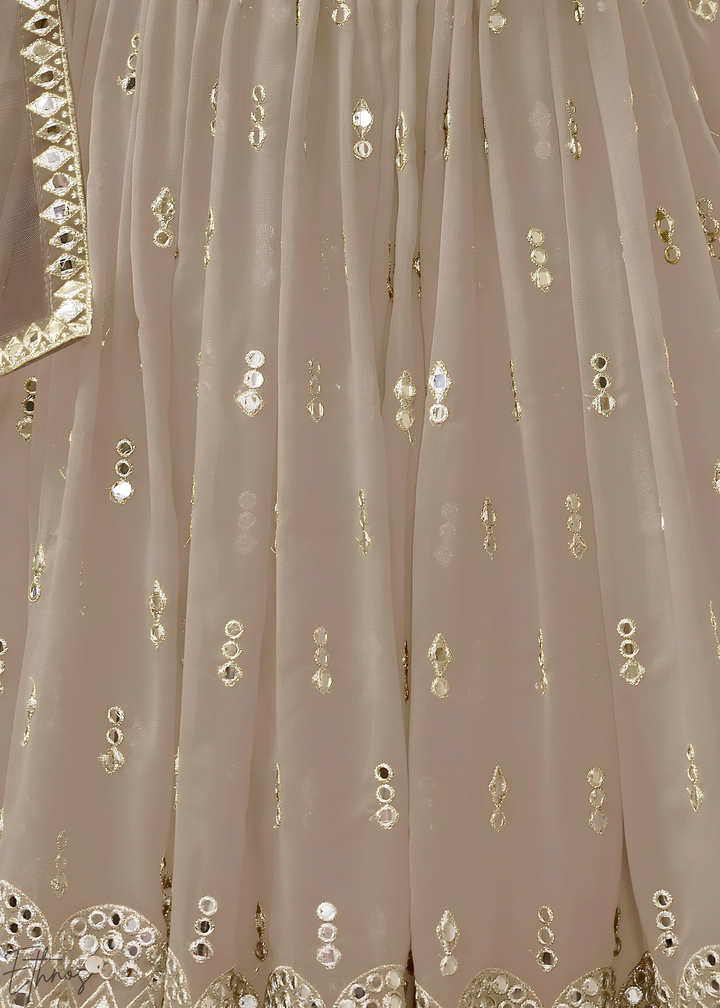 Grey Sequins Georgette Lehenga