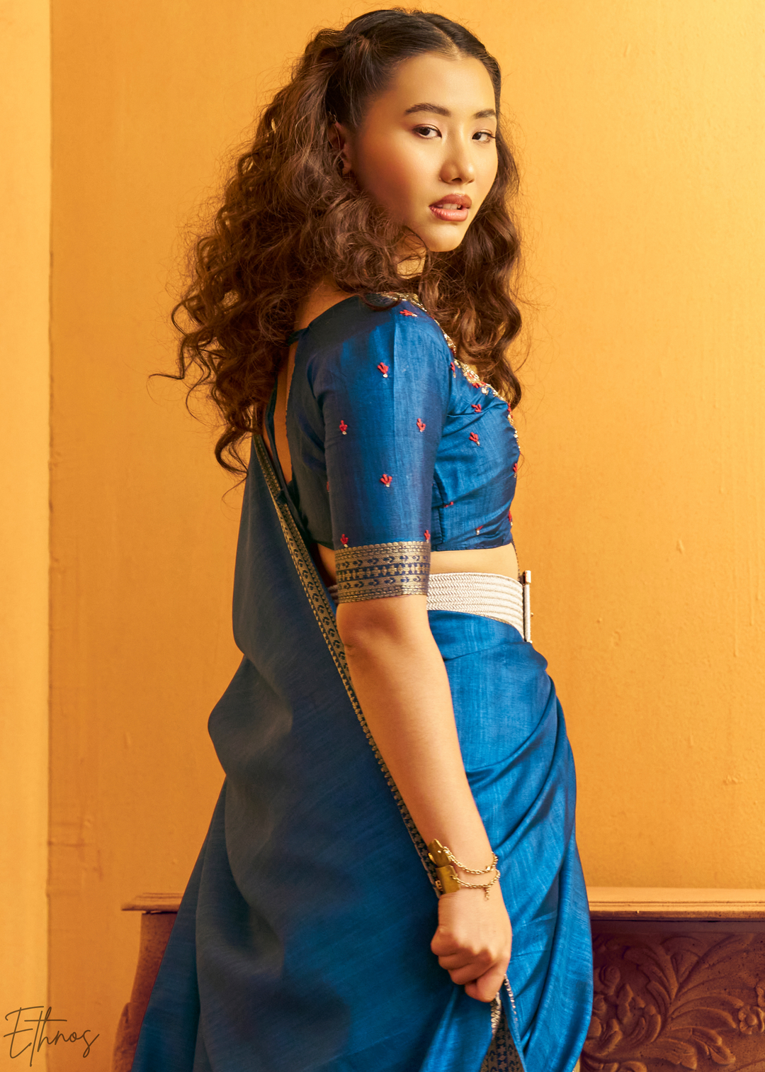 Indigo Sapphire Traditional Zari Woven Tussar Silk Saree