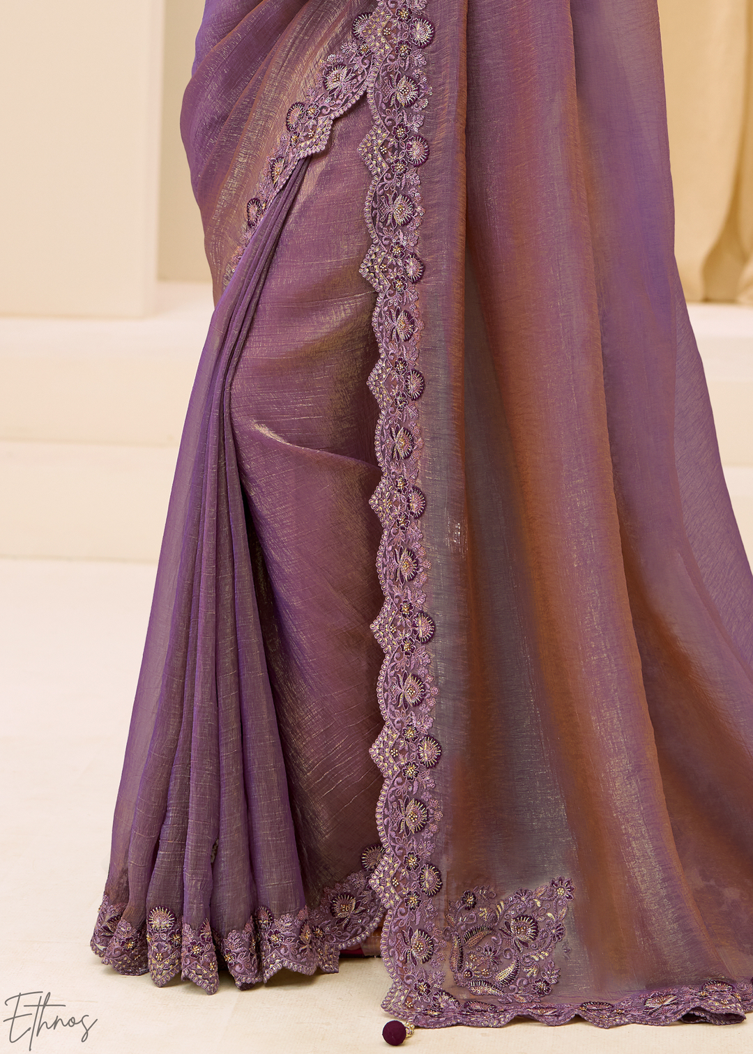 Lavender Iris Dual-Tone Two-Tone Georgette Saree