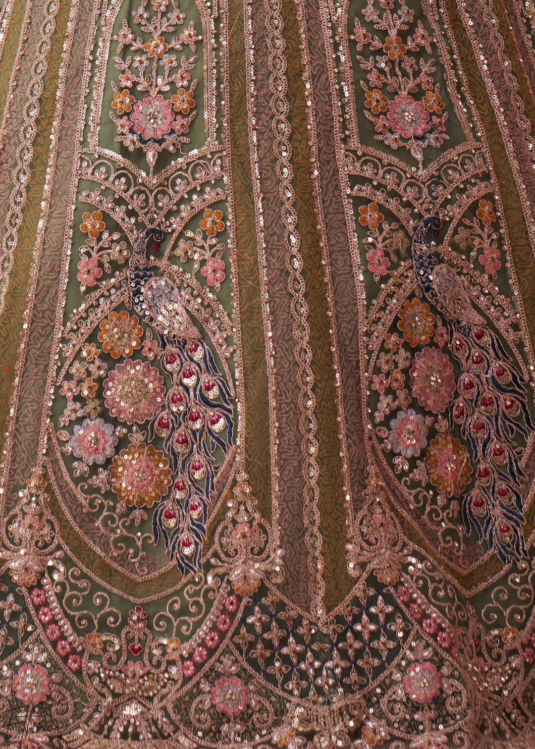 Lime Green Net Lehenga Choli