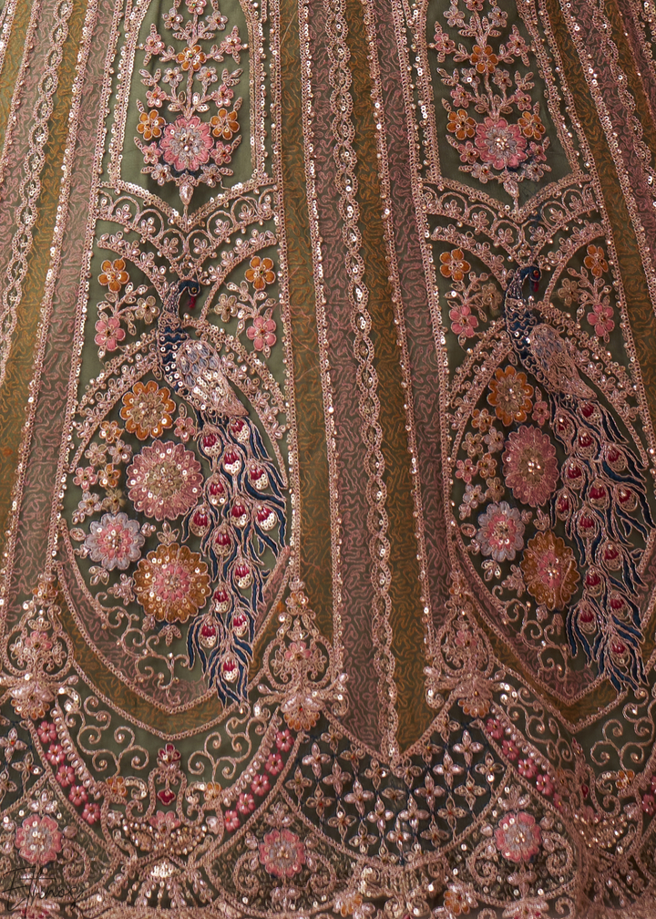 Lime Green Net Lehenga Choli