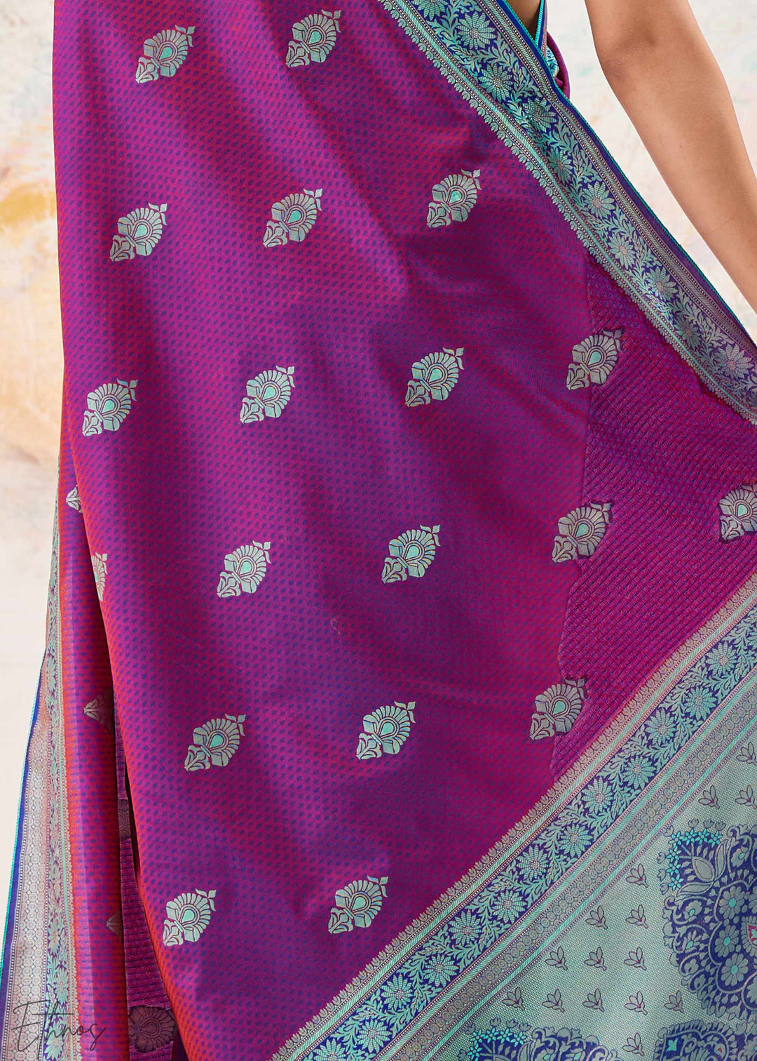Magenta Jacquard Kanjivaram Silk Saree