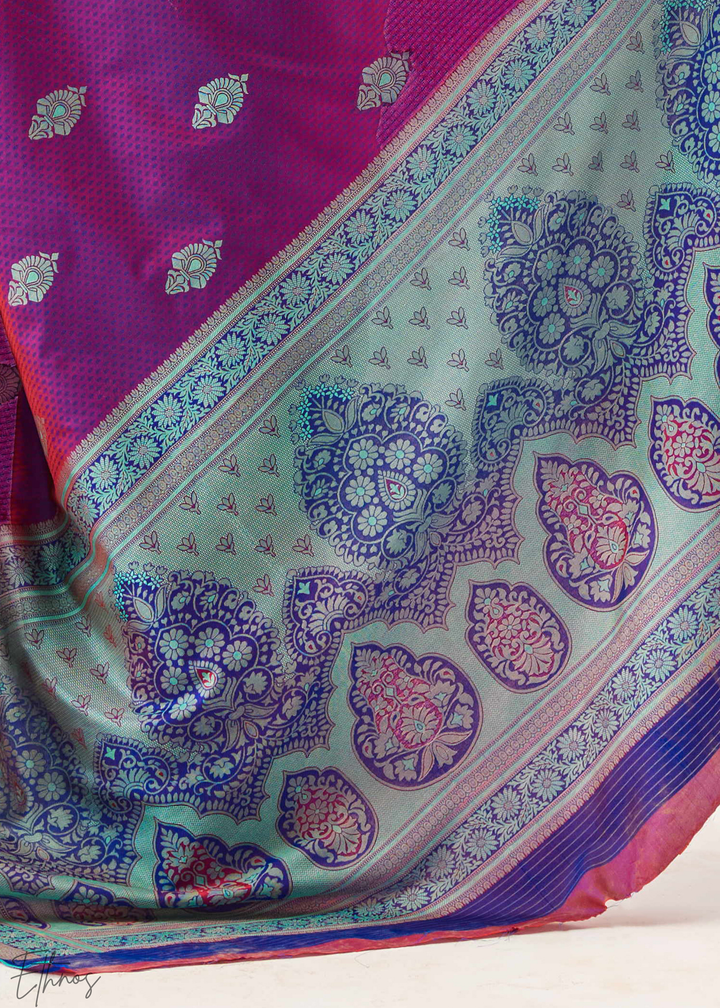 Magenta Jacquard Kanjivaram Silk Saree