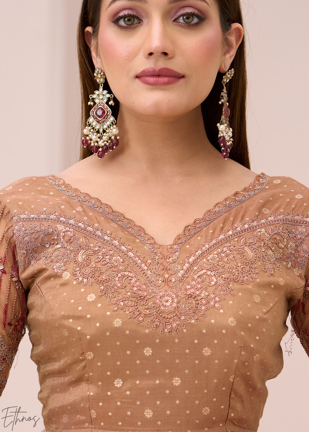 Magenta Pink Classic Border Satin Georgette Saree