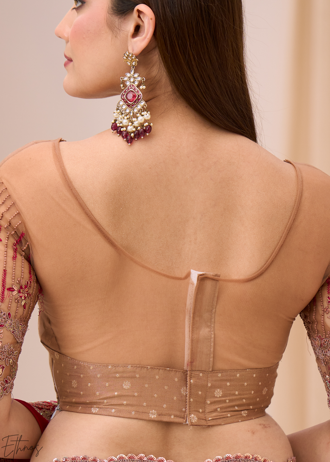 Magenta Pink Classic Border Satin Georgette Saree