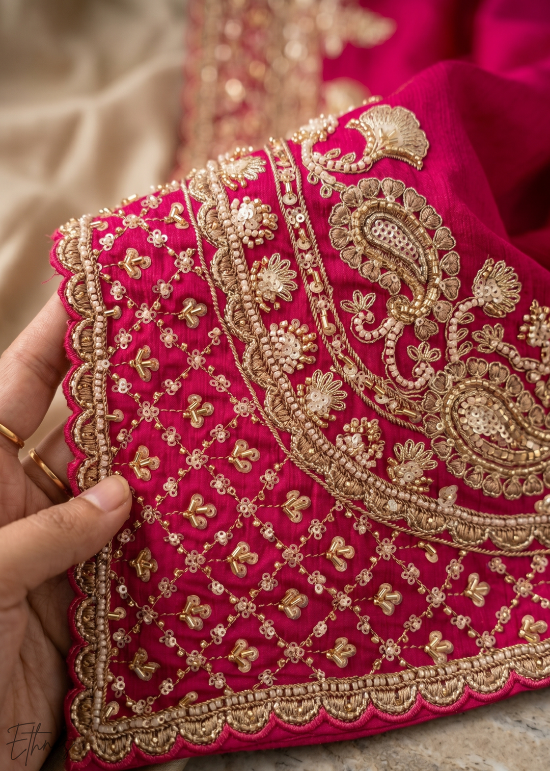 Magenta Purple Regal-Embroidered Chinon Sharara Suit