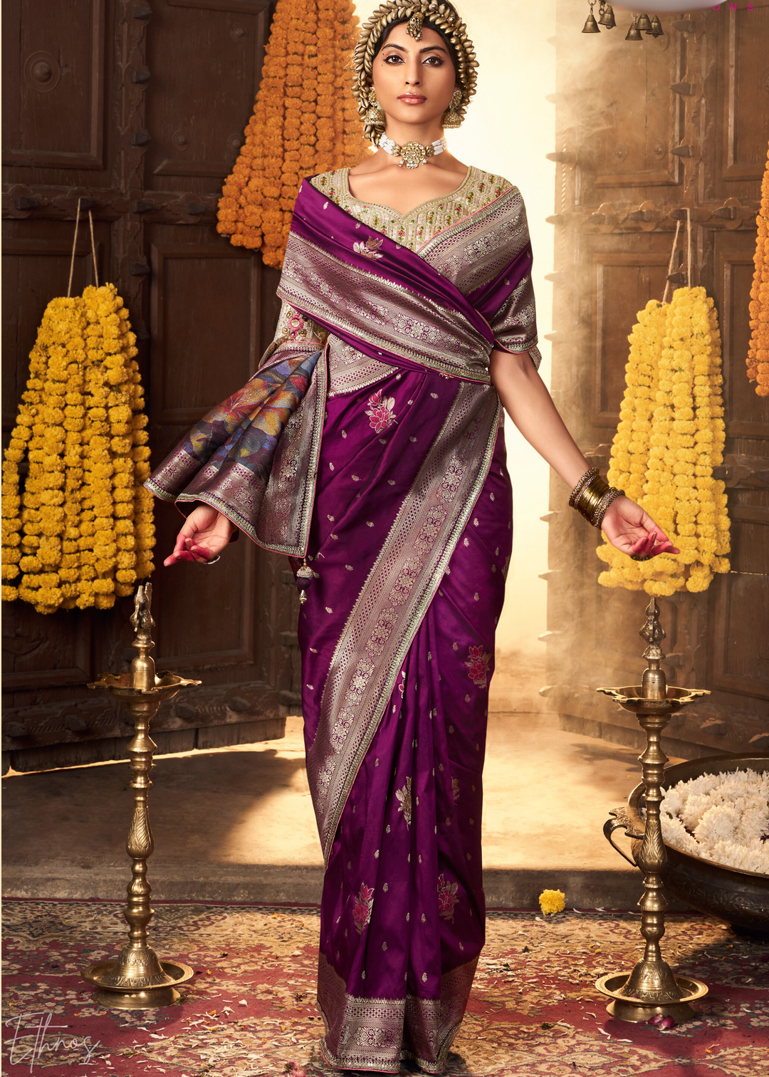Magenta Pure Art Silk Saree