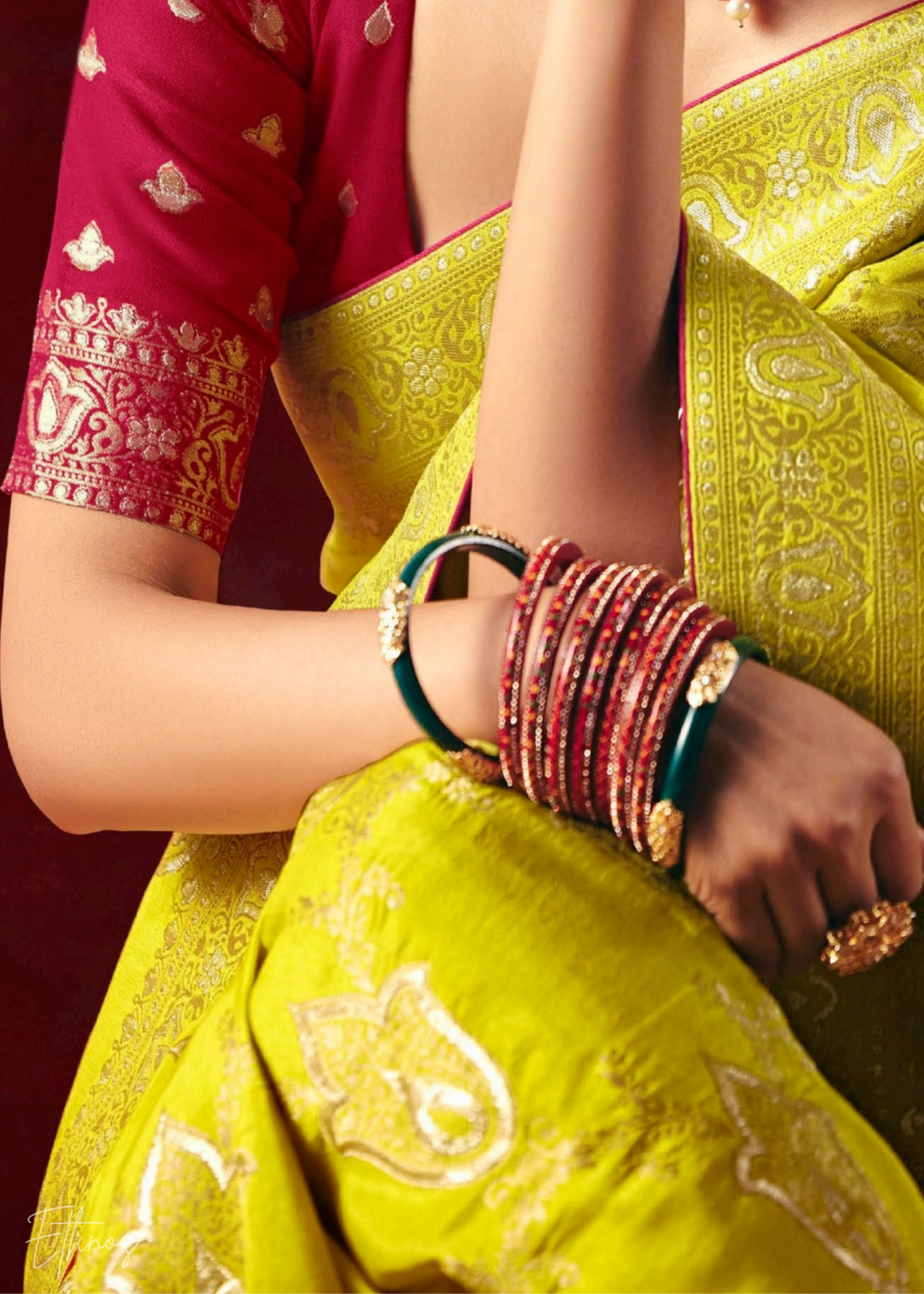 Marigold Yellow Zari Dola Silk Saree