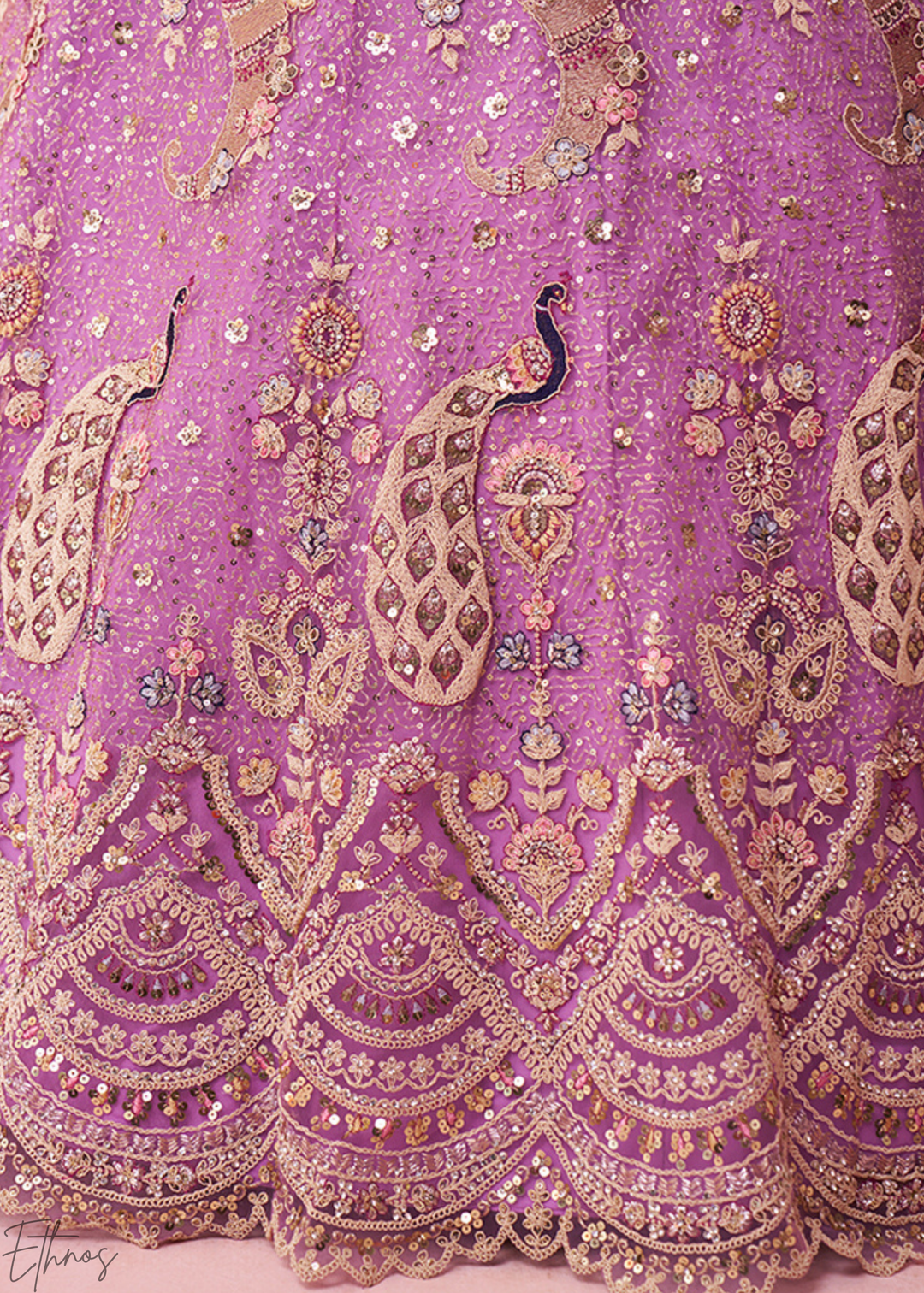 Mauve Soft Net Lehenga Choli