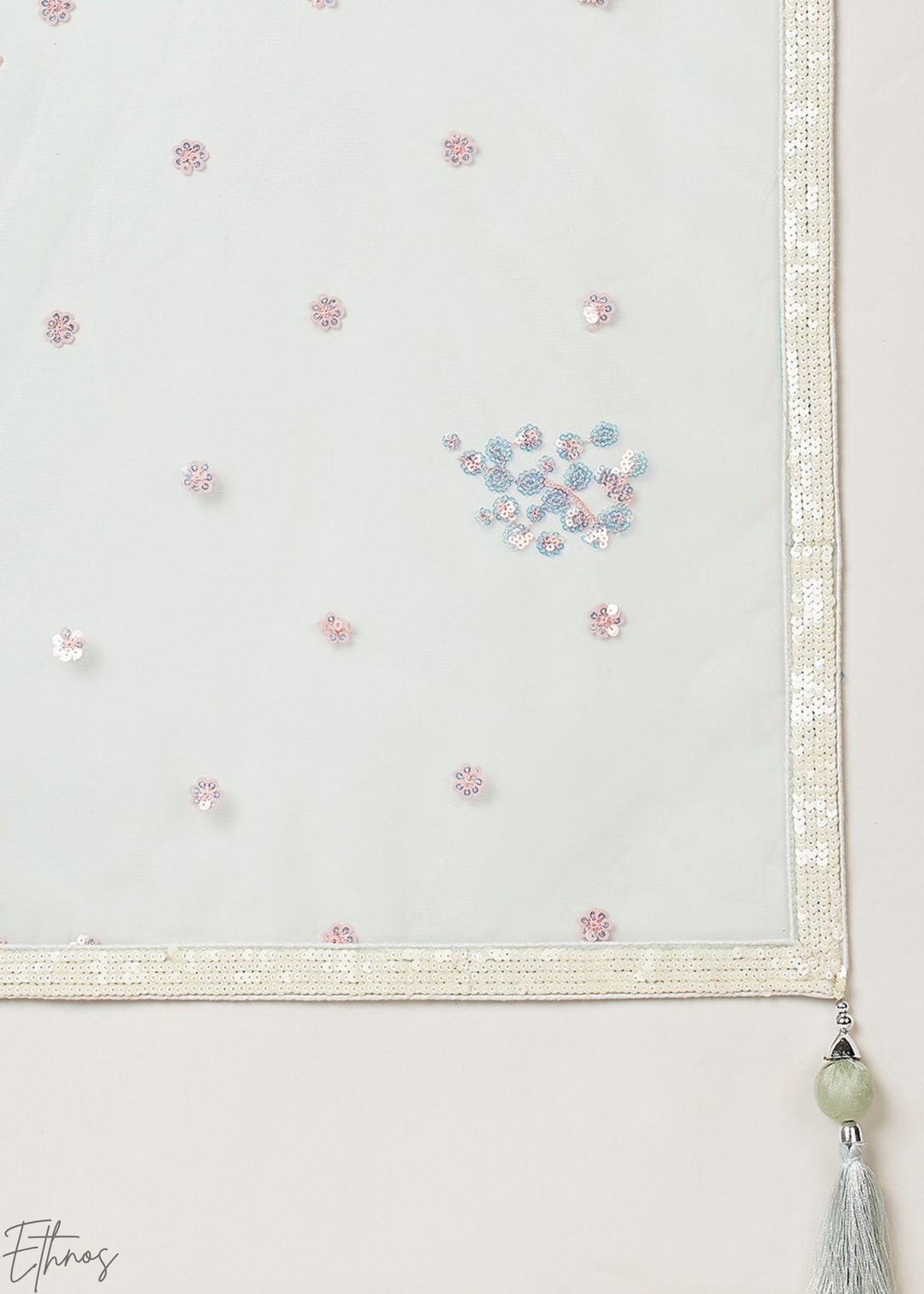 Mint Radiant Blossom Soft Net Lehenga Choli