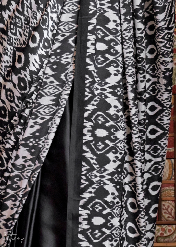 Monochrome Asher Patola Crepe Silk Saree
