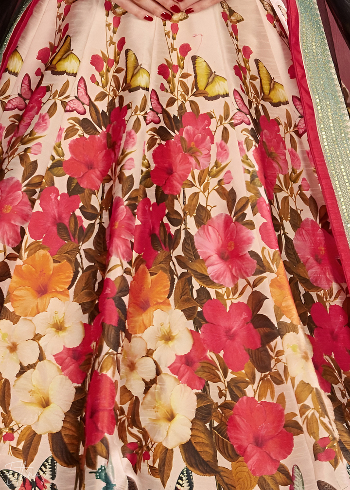 Midnight Bloom Zari Silk Lehenga