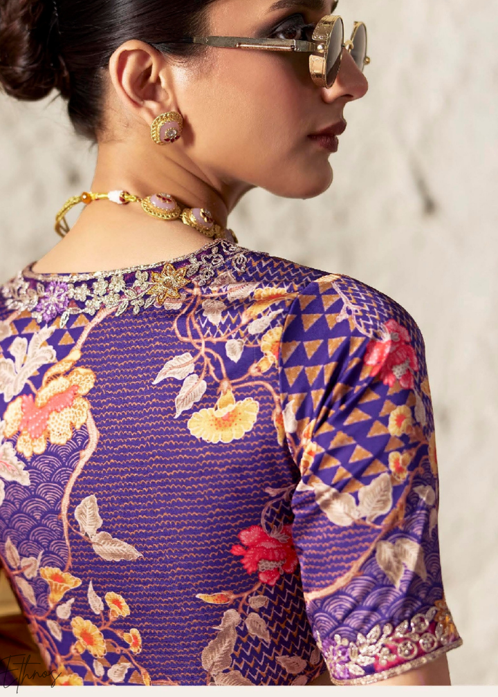 Mustard Gold Embroidered Glass Tissue Designer Saree