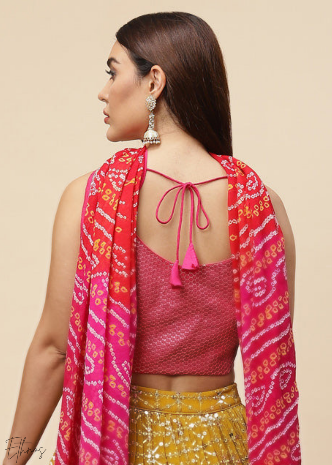 Mustard Sequins Georgette Lehenga