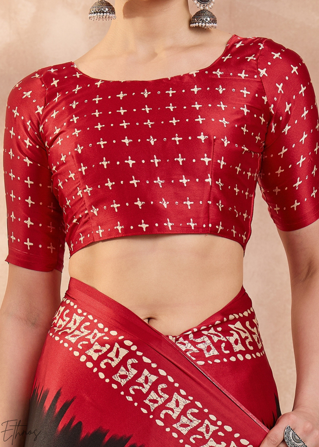 Onyx Modal Silk Bandhani Border Saree