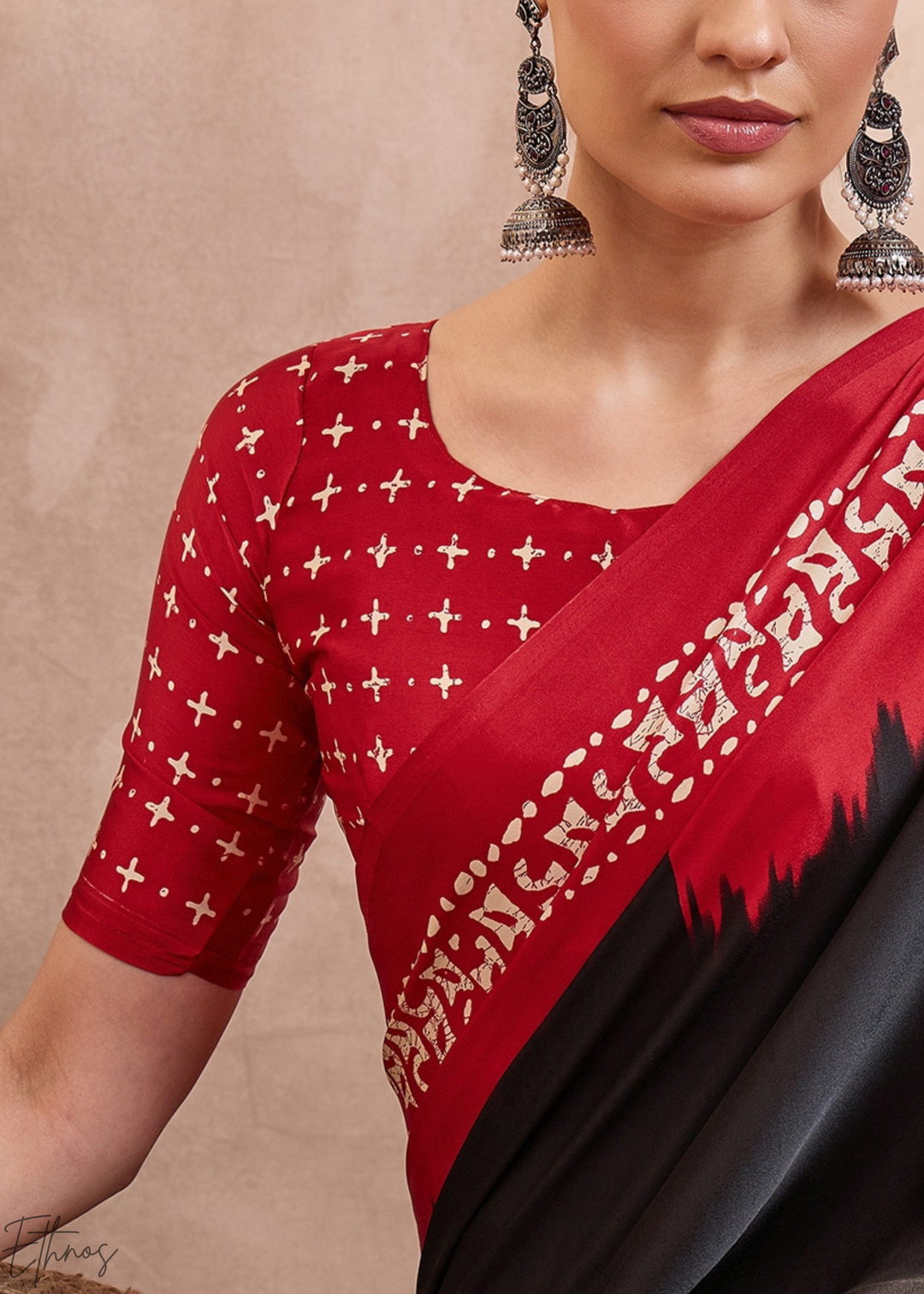 Onyx Modal Silk Bandhani Border Saree