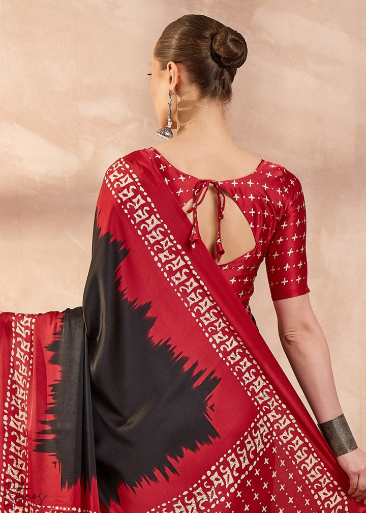 Onyx Modal Silk Bandhani Border Saree
