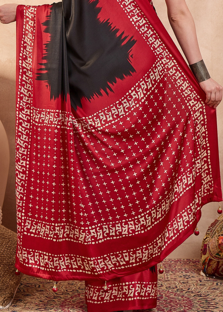 Onyx Modal Silk Bandhani Border Saree