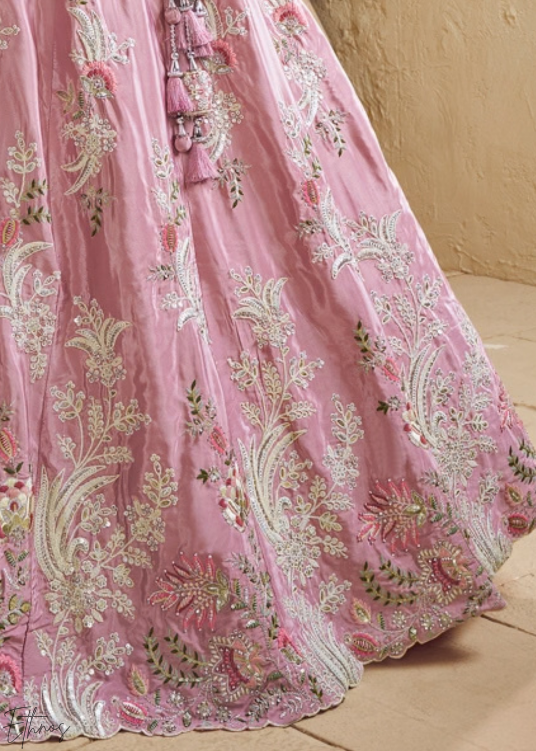 Orchid Lavender Radiant Blossom Satin Lehenga