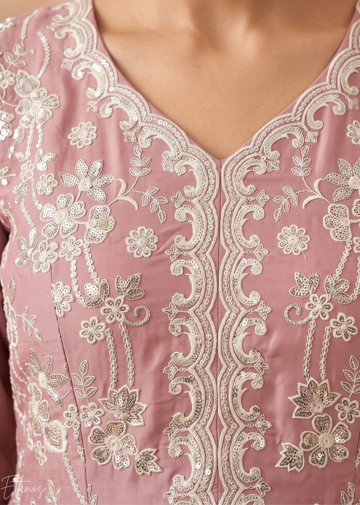 Orchid Mauve Radiant Blossom Georgette Sharara Suit