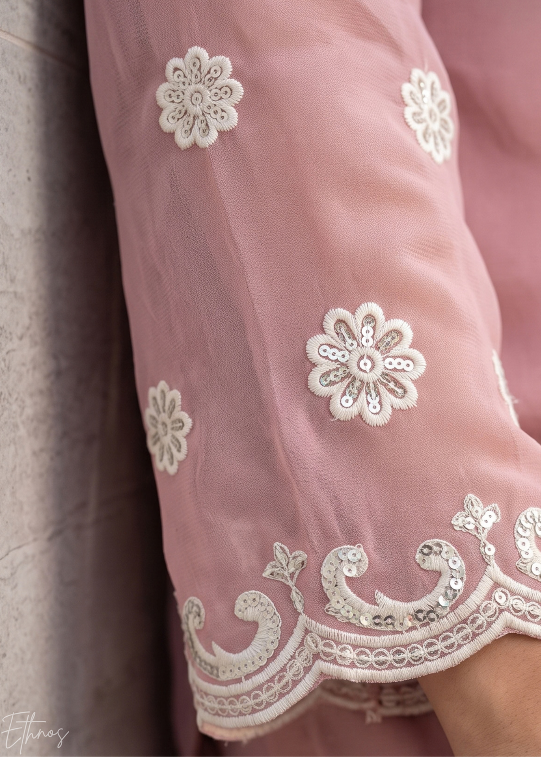 Orchid Mauve Radiant Blossom Georgette Sharara Suit