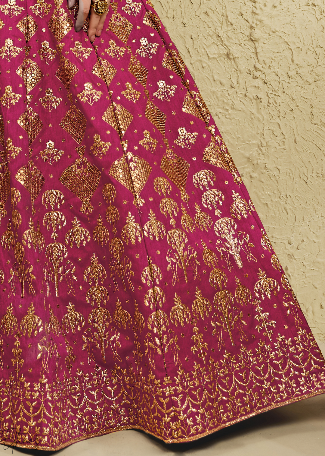 Orchid Persian Paisley Gilded Silk Lehenga
